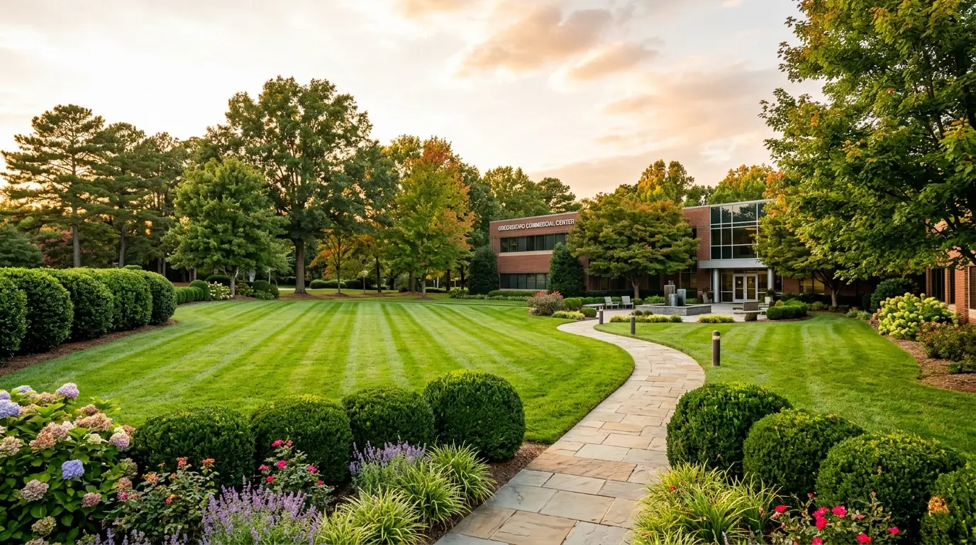 Freshly manicured landscape in Greensboro, NC