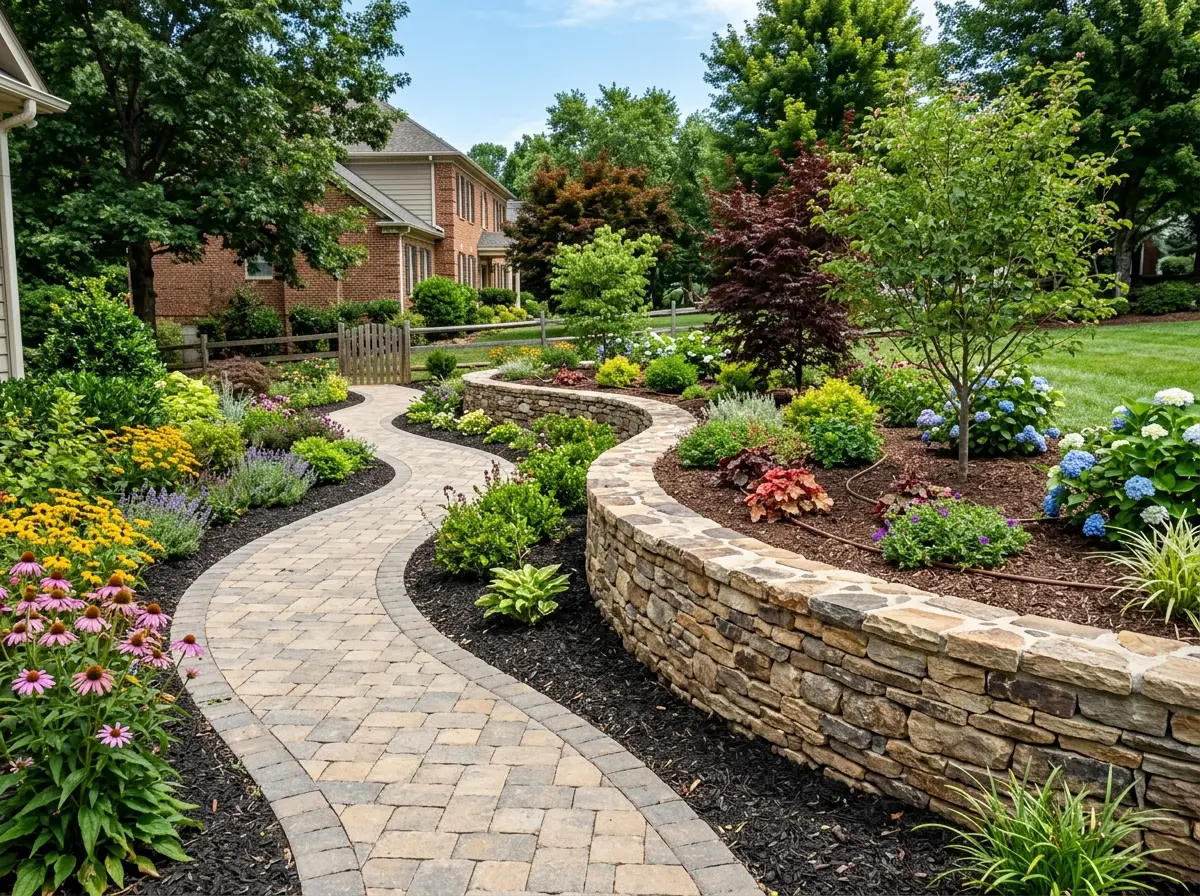 Retaining Wall & Paver Walkway
